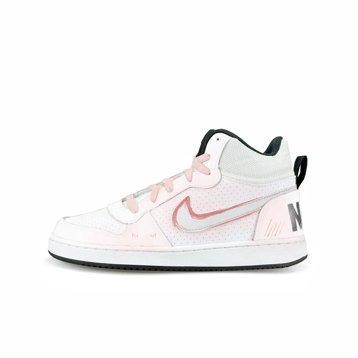 

Кроссовки для скейтбординга Court Borough Girlish Secrets Innocent нескользящие мид-топ детские Nike, розовый