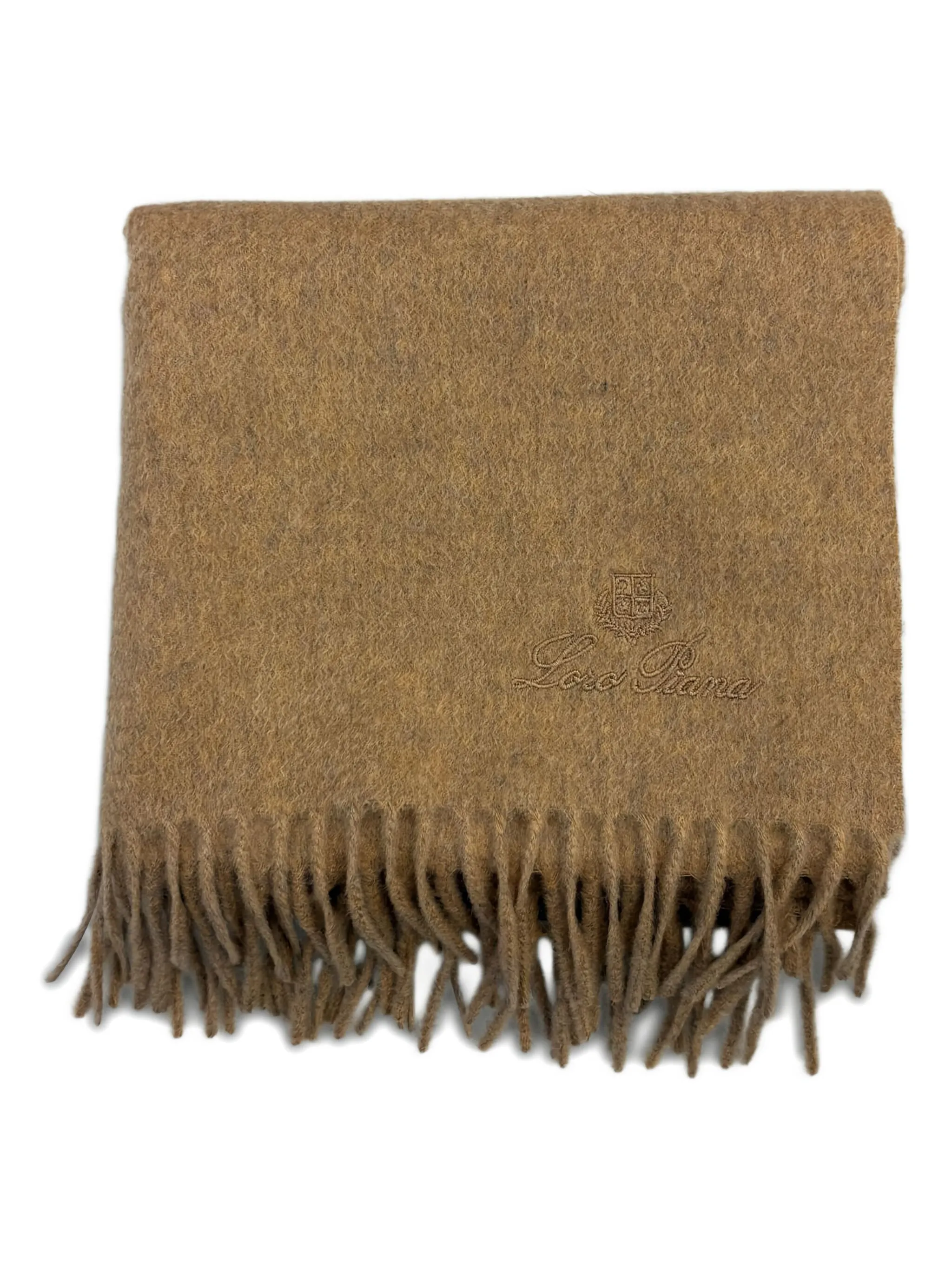 

Шарф с бахромой Loro Piana, бежевый