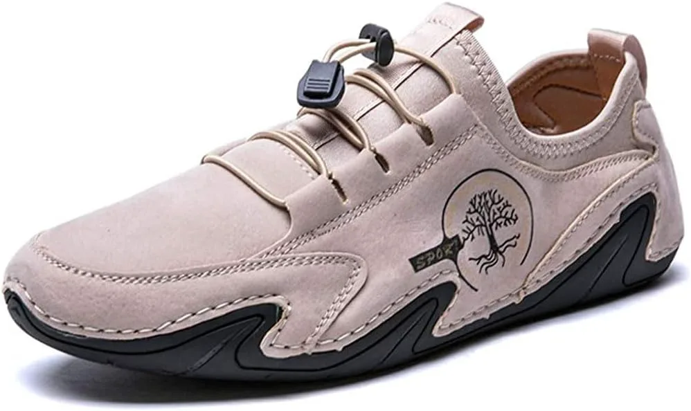 

Мужские повседневные лоферы слипоны, корабельные туфли, удобные для вождения, для улицы, работы, офиса, классические кроссовки, кожаные с шнуровкой мокасины Asifn, бежевый