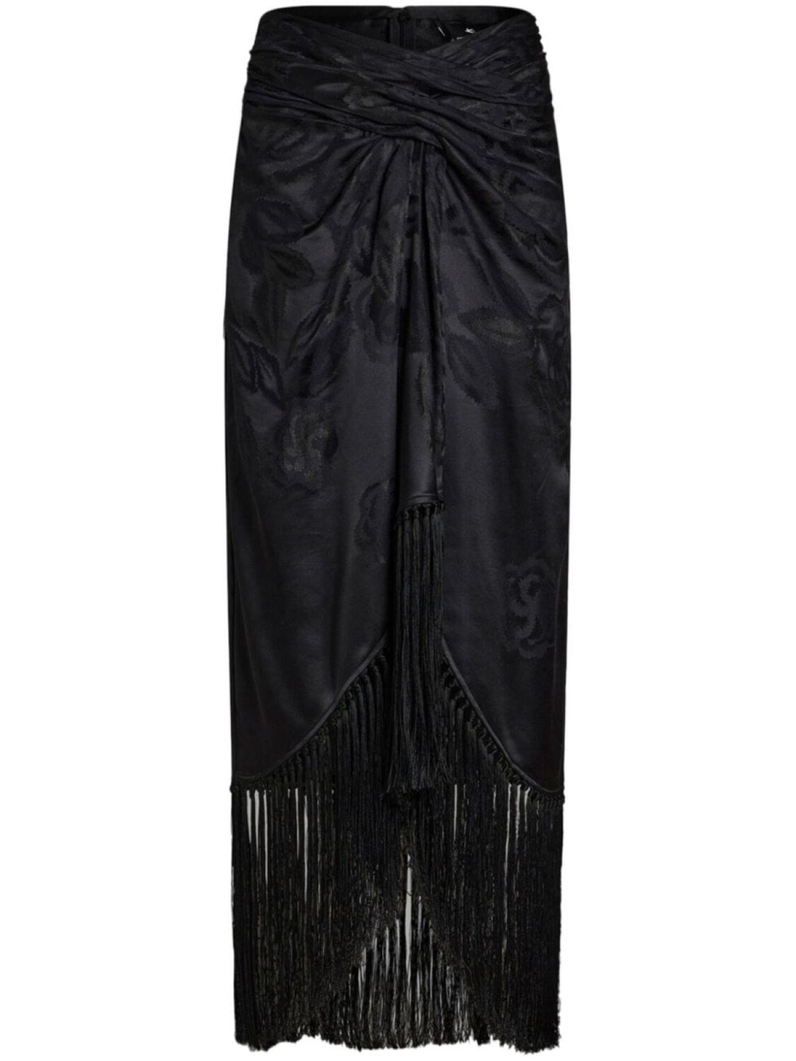 

ETRO жаккардовая юбка макси с бахромой, черный