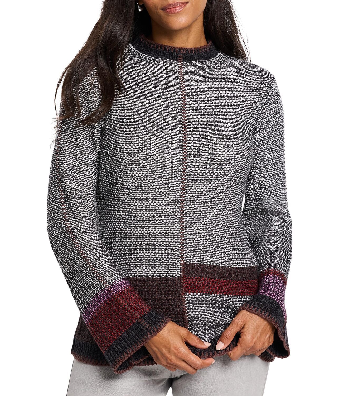 

Свитер NIC+ZOE Mixed Up Sweater, Black Multi