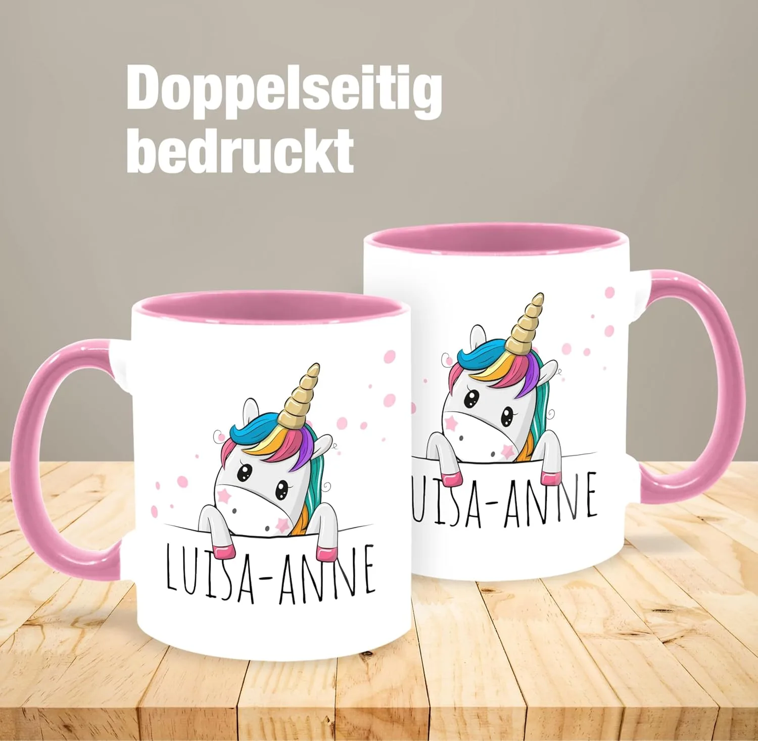 Кружка 325 мл – Unicorns – Gift Unicorn Sweet – Pink Geschenk mit Namen personalisiert by Shirtracer — фото 4