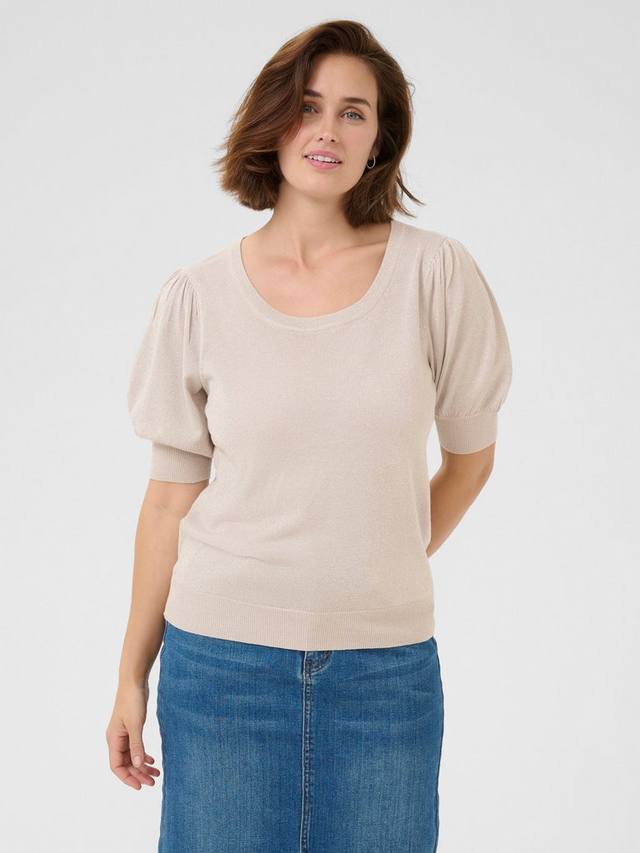 

Регина джемпер с круглым вырезом и короткими рукавами KAFFE, Mid Grey