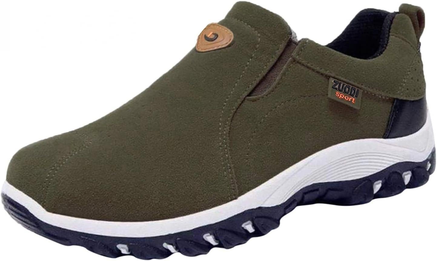 

Мужские слипоны EFTCAL из замши с хорошей поддержкой свода, дышащие противоскользящие ортопедические кроссовки для ходьбы, удобные кроссовки с расширенной полнотой для стопы и пятки, зеленый