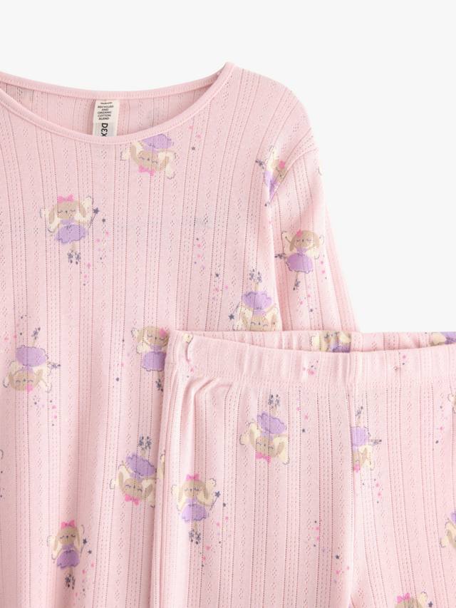Детский хлопковый комплект пижамы с длинными рукавами и феями Lindex, Light Pink — фото 3