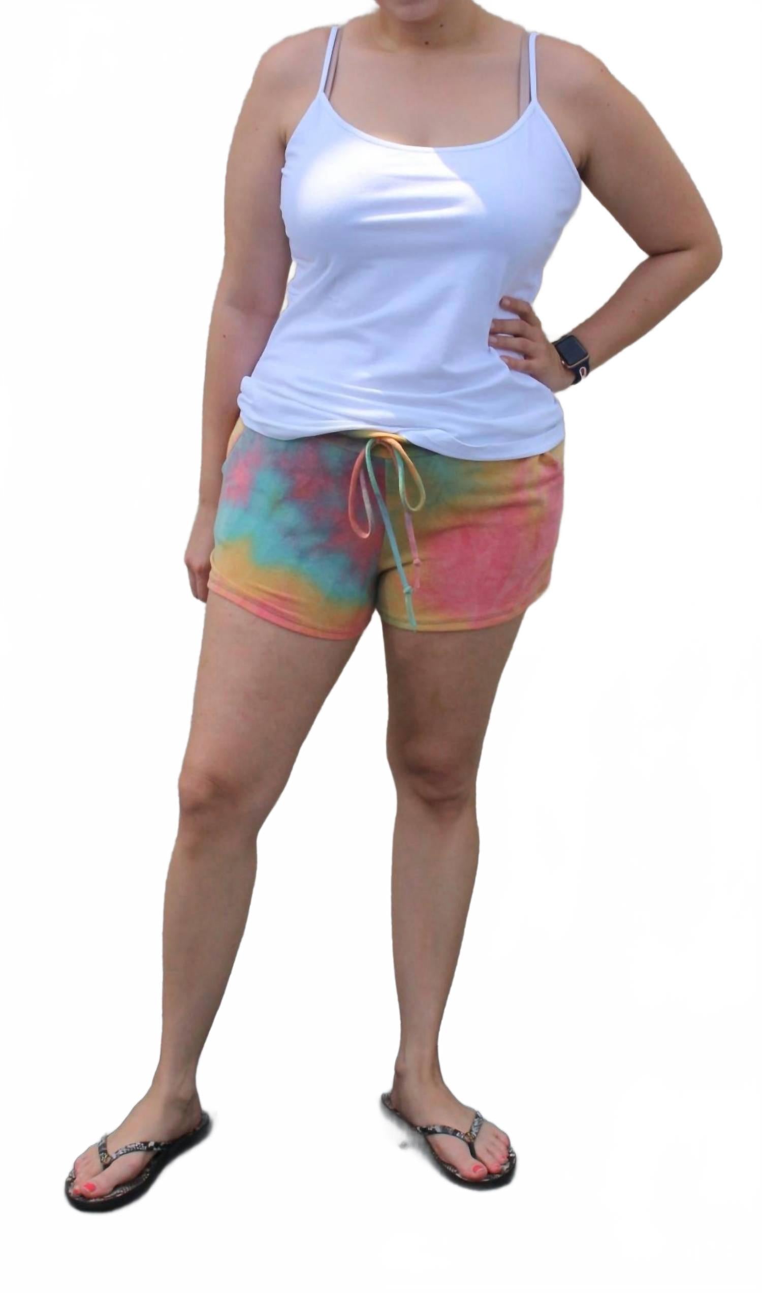 

Шорты Mango Ginger с эффектом тай-дай в фуксии и синем HEIMISH USA