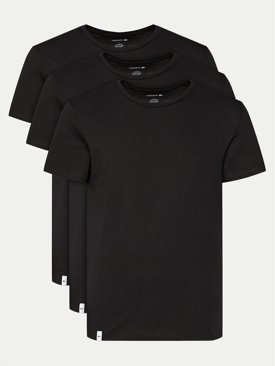Футболки Lacoste Regular Fit Crew Neck, набор из 3 предметов, черный