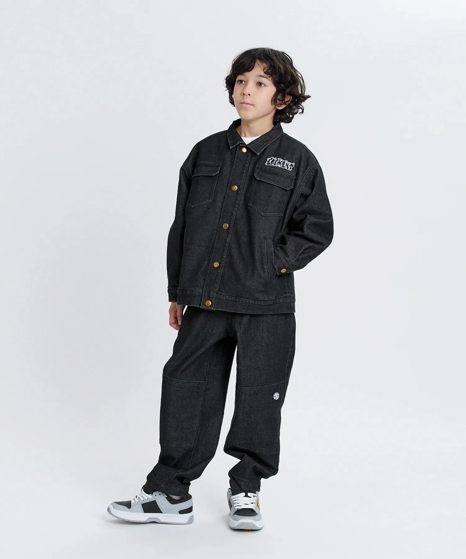 Детские джинсовые брюки ELEMENT Kids SHOD PANTS STD WKNEE [модель осень/зима 2025] / Детские джинсовые брюки Element Kids с эластичным поясом и зауженными штанинами — фото 3