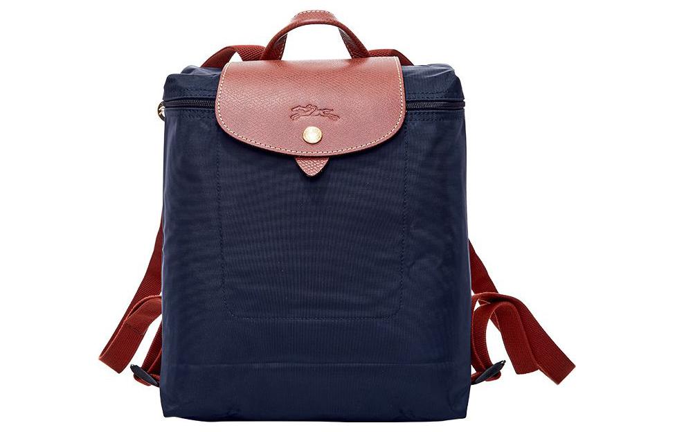 

LONGCHAMP Женский рюкзак из парусины с кожаной отделкой, цвет морской волны