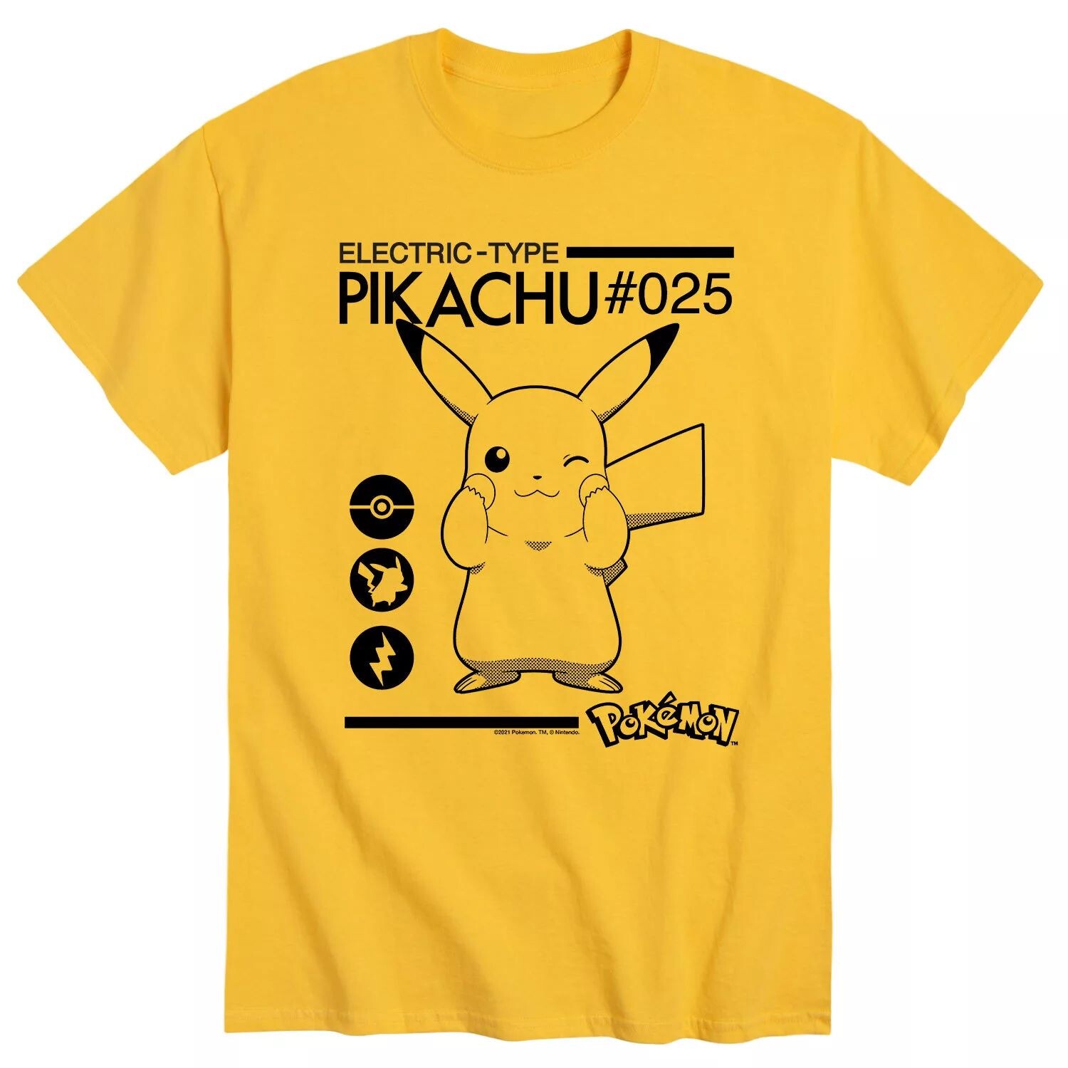 

Мужская электрическая футболка Pokemon Licensed Character