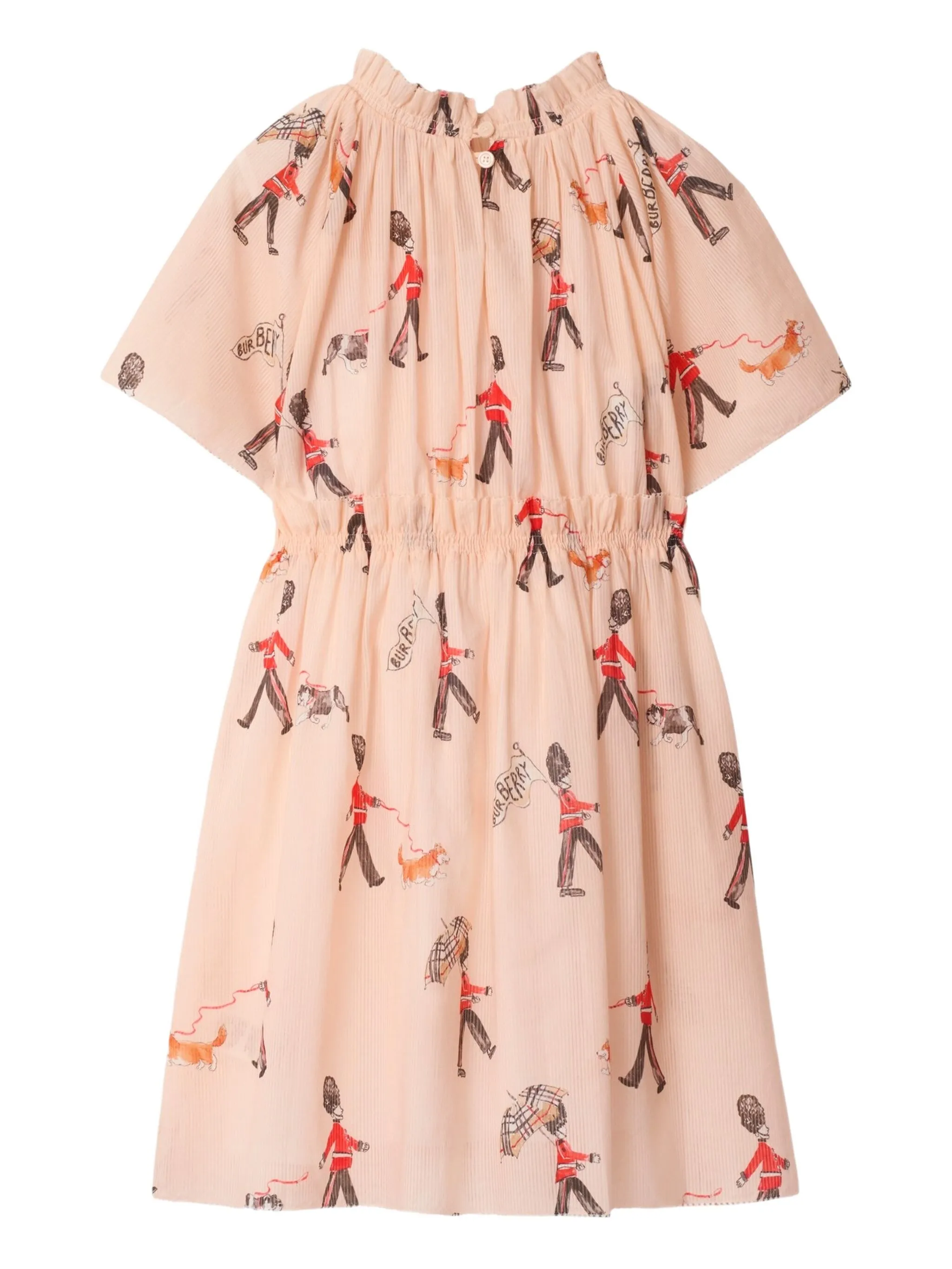Платье с оборками и принтом London Guard Burberry Kids, розовый — фото 2
