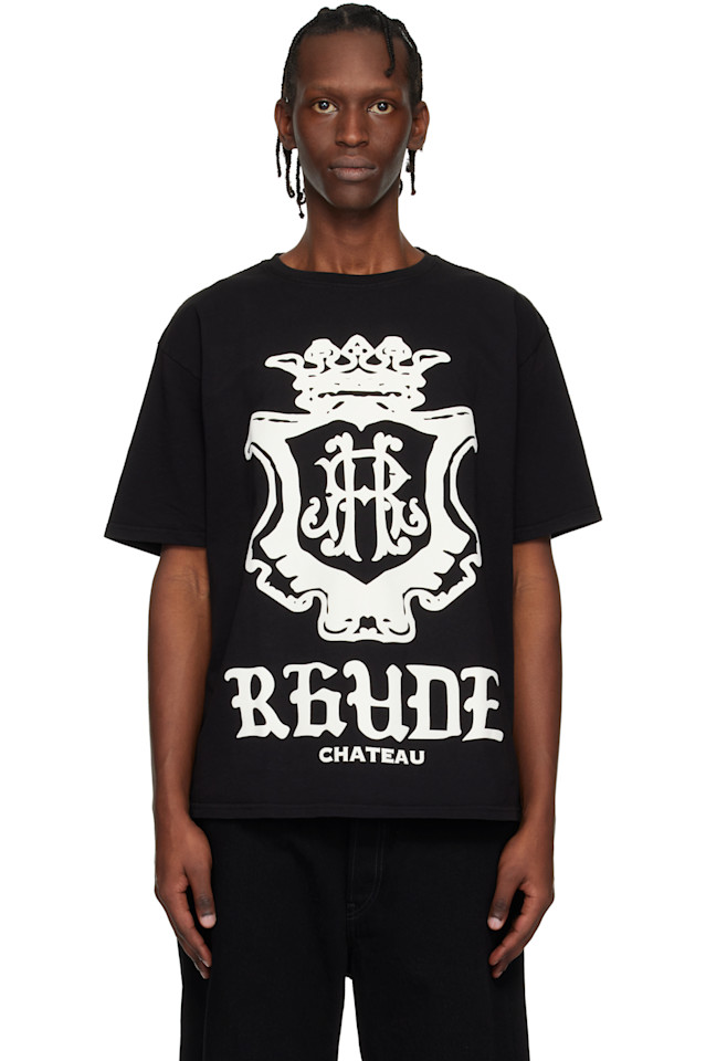 

Rhude Черная футболка оверсайз с гербом замка