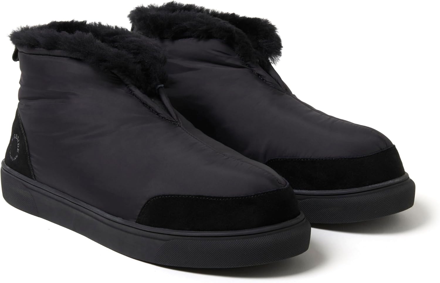 Зимние ботинки Dearfoams для мужчин Fireside из нейлона с австралийской шерстяной подкладкой, водоотталкивающие, для отдыха после зимы, черный — фото 2