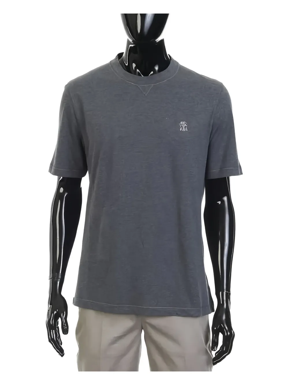 

Футболка с логотипом и круглым вырезом Brunello Cucinelli, серый