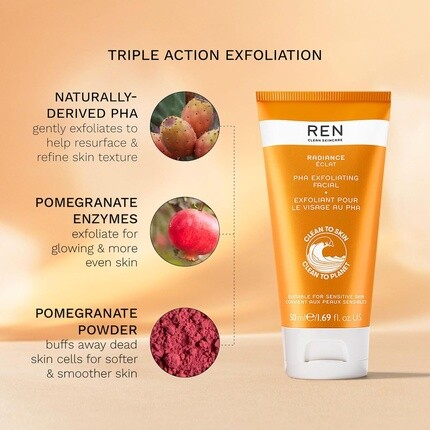 Крем для лица Ren — Clean Skincare PHA Полигидроксикислота Отшелушивающее средство для лица Нежное — фото 2