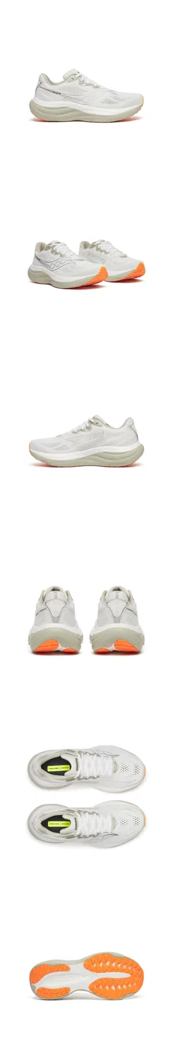 Мужские беговые кроссовки Saucony Ride 19 бело-зелёного цвета — фото 2