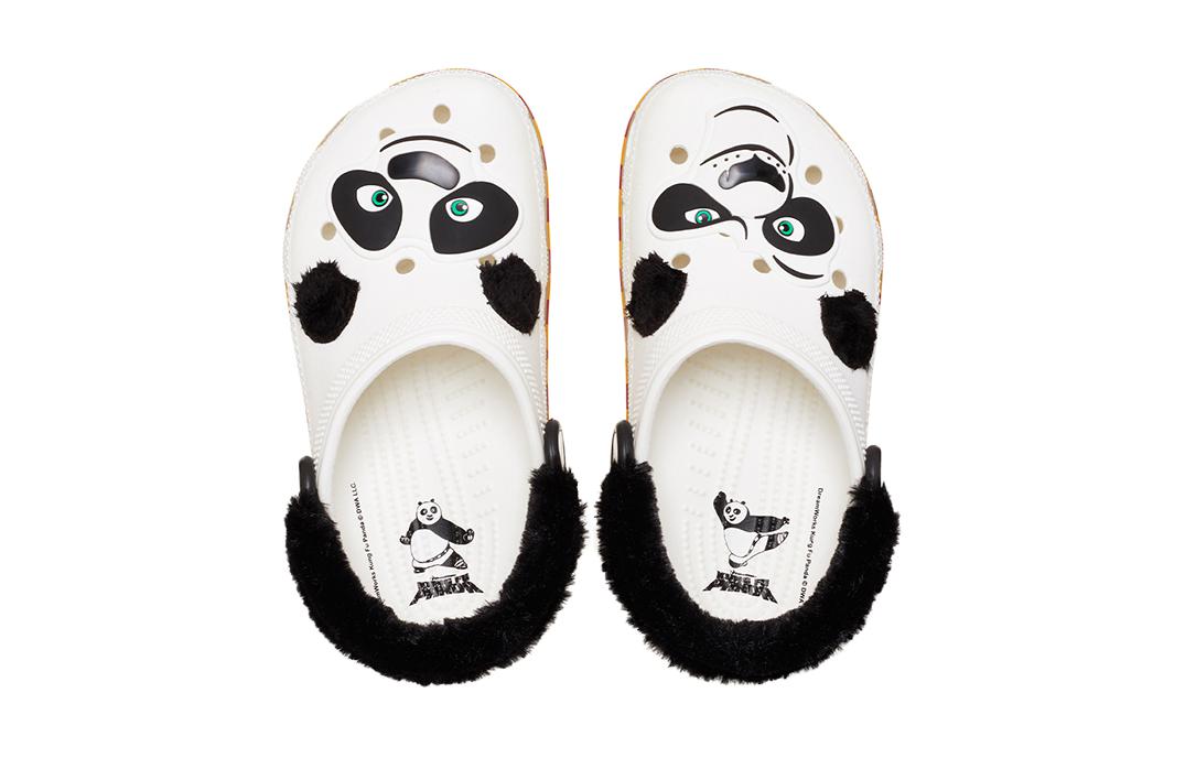 Кунг-фу Панда X Classic Clog Kids 'Po' Crocs, черный белый — фото 4