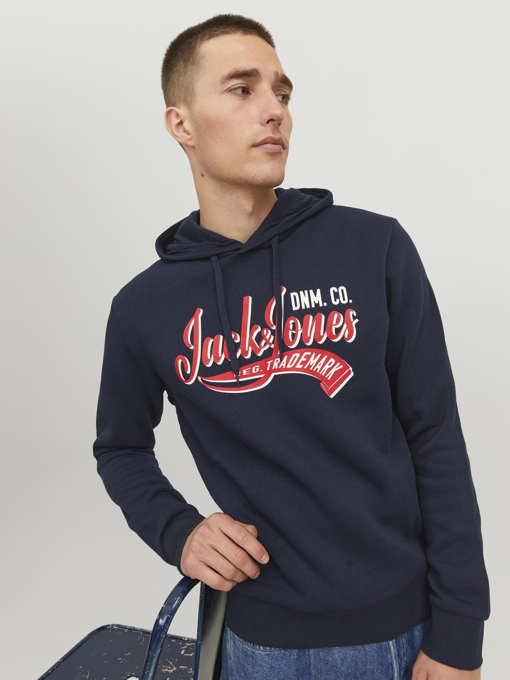 

Толстовка Jjelogo Hood Jack & Jones, темно-синий