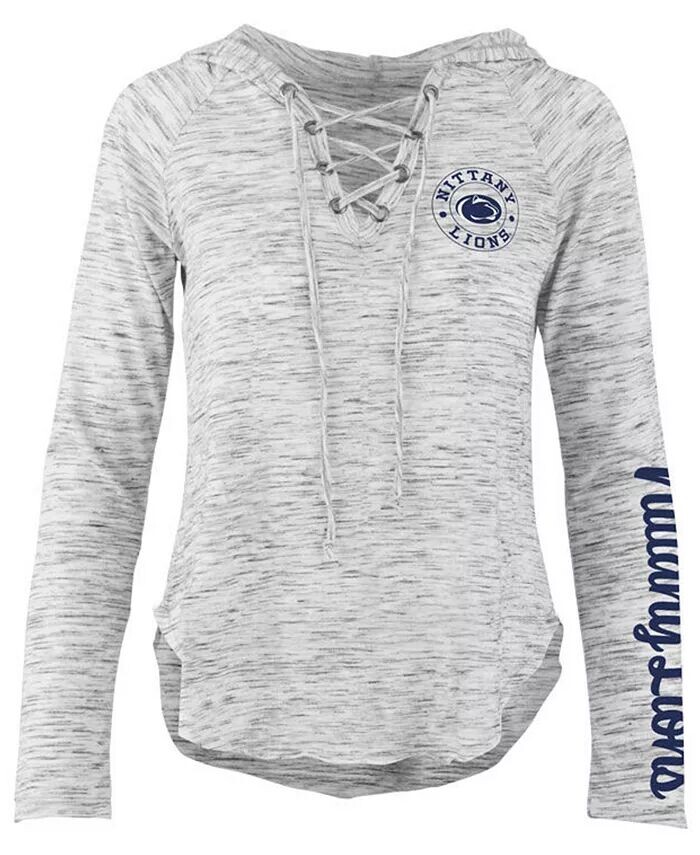 

Женская футболка Penn State Nittany Lions Spacedye Lace Up с длинным рукавом Pressbox