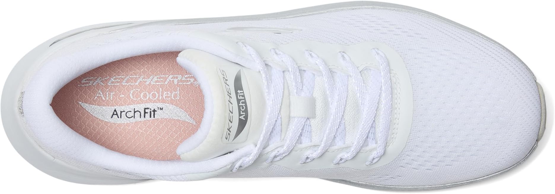 Кроссовки SKECHERS Arch Fit 2.0-Glow The Distance, цвет White Silver — фото 2