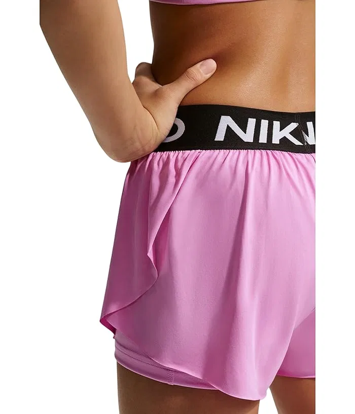 Шорты Pro Dri-FIT 2-in-1 Nike Kids, Light Magenta/Black/White — фото 4
