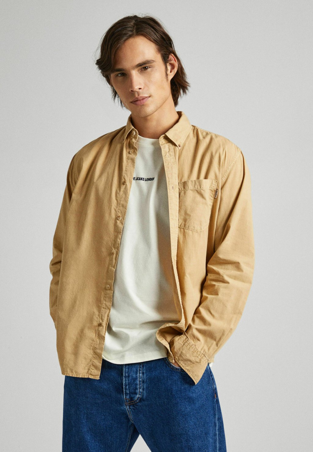 

Рубашка Pepe Jeans, цвет khaki beige