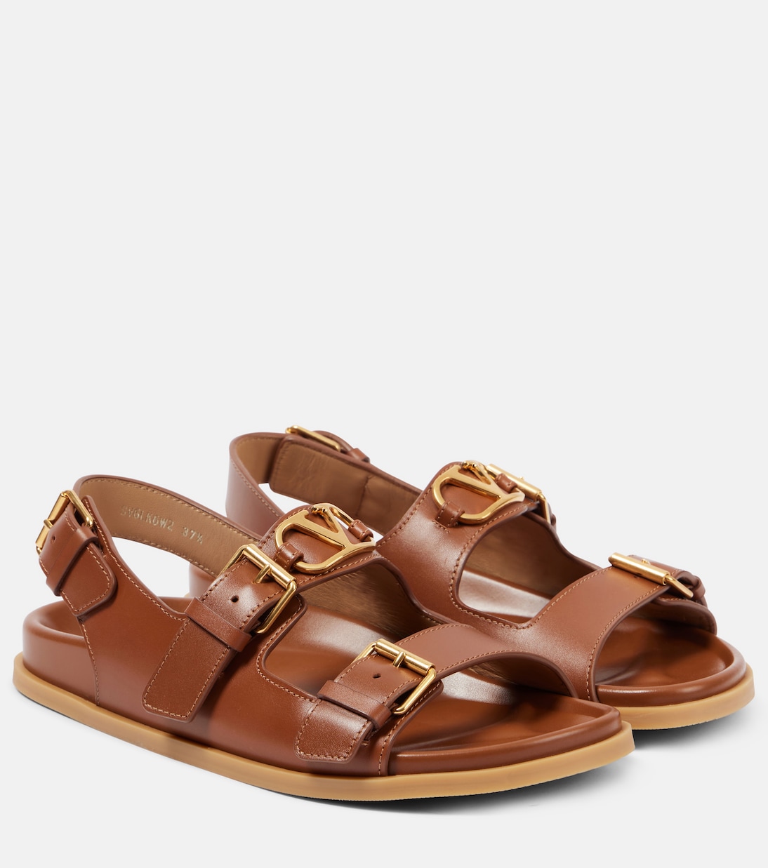 Кожаные сандалии VLogo Signature Valentino Garavani, Tobacco