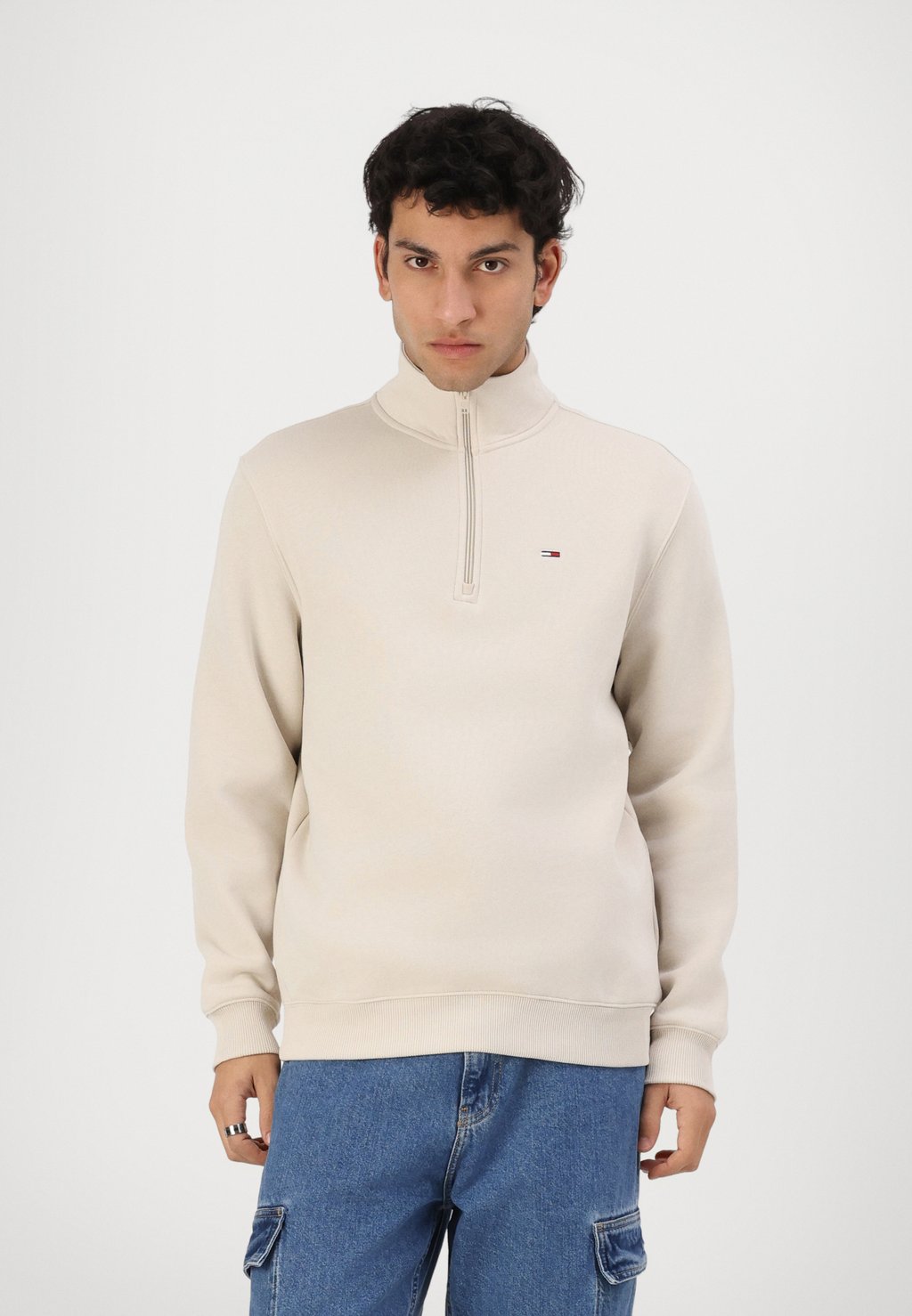

Толстовка TJM REG FLEECE 1/4ZIP MOCK NECK Tommy Jeans, бежевый