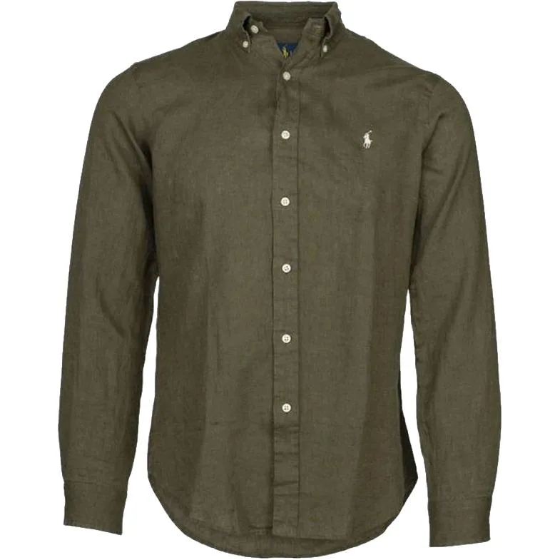 Polo Ralph Lauren Рубашка FW25 Classic Version мужская зеленая