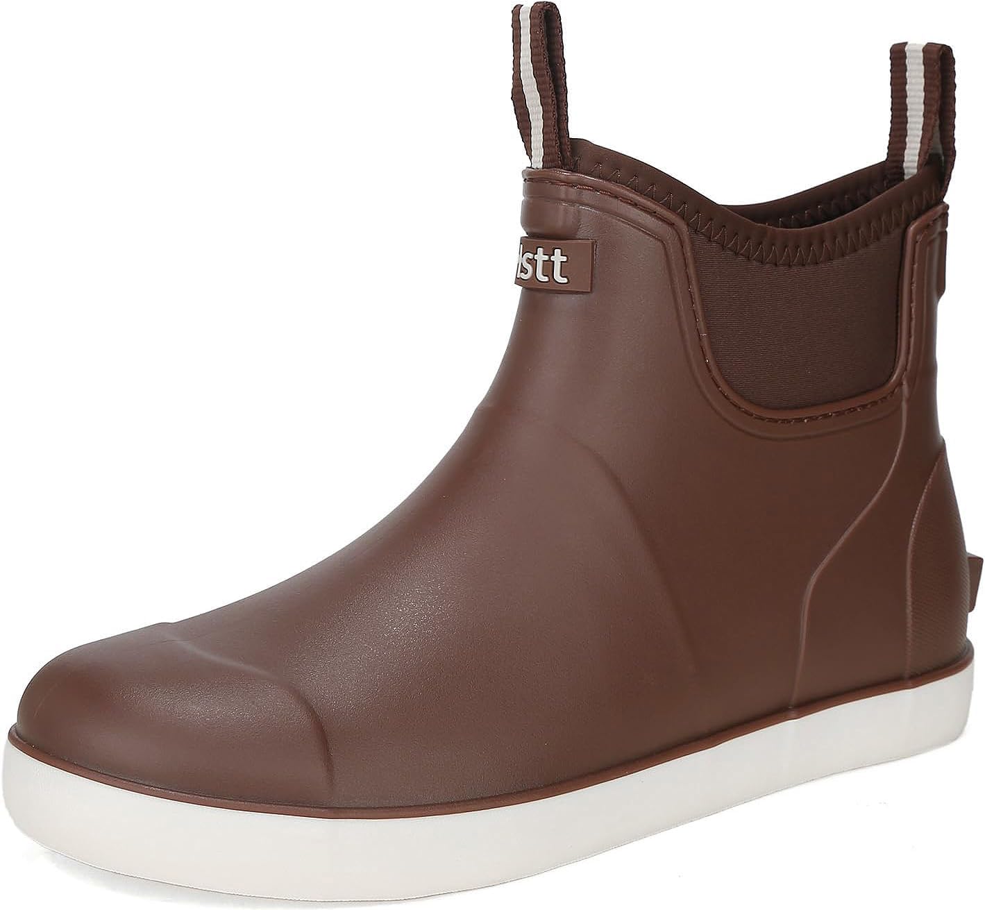 

Мужские ботинки YUHITYGZGS Deck, водонепроницаемые резиновые ботинки для мужчин, коричневый