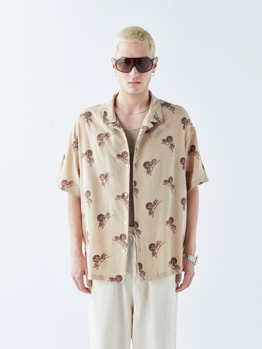 

Повседневная рубашка VAMOS CLO Comfort fit Button Up Shirt Huntsville, бежевый