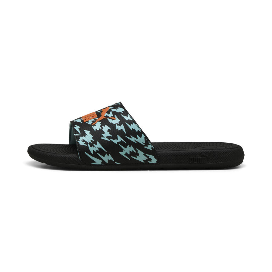 Кроссовки Cool Cat Poised 2 Race Slides для молодежи PUMA Black Orange Glo Safe Lake Blue — фото 4