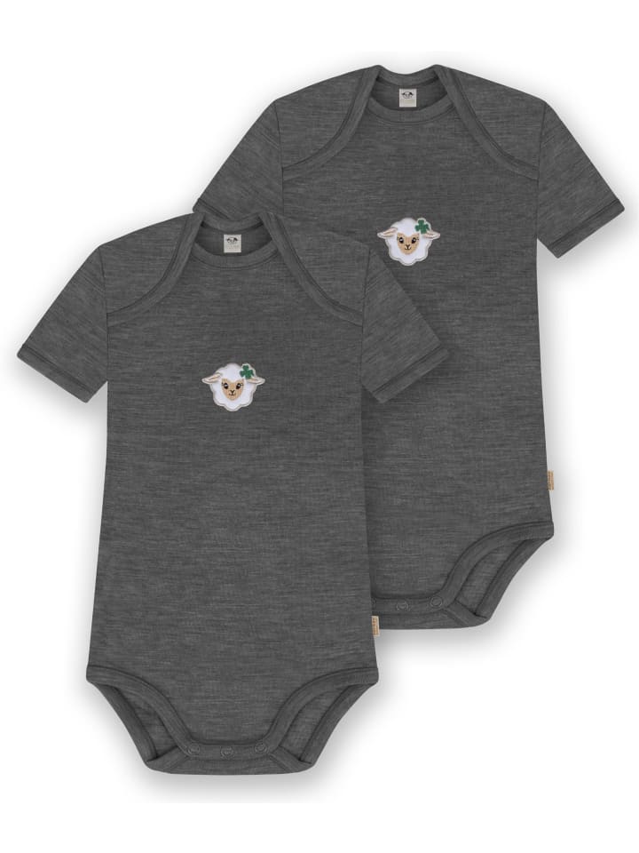 

Normani Outdoor Sports Комплект из 2 детских боди с коротким рукавом из мериносовой шерсти, цвет Тауранга, антрацит