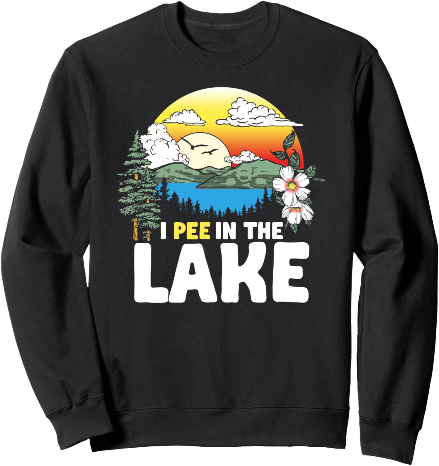 

Забавная толстовка с надписью Я писаю в озеро для летних каникул и плавания в стиле 80-х Giant Step Design Co., черный