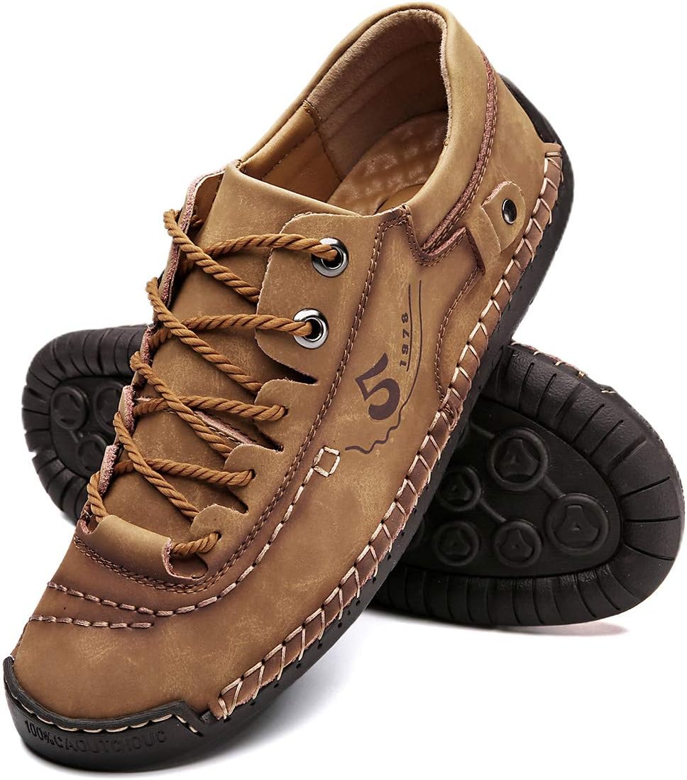 

Мужские кожаные повседневные туфли alcubieree, удобные модные кроссовки, лоферы, легкие туфли для ходьбы, вождения и делового стиля (Размер 7.5-13), желтый