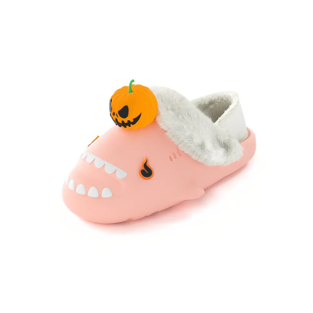 

HelloSlippers Акула Зимние Шаркикс Зимняя Тыква, Закрытые Тапочки на Каблуке Унисекс Розовые, цвет Pink
