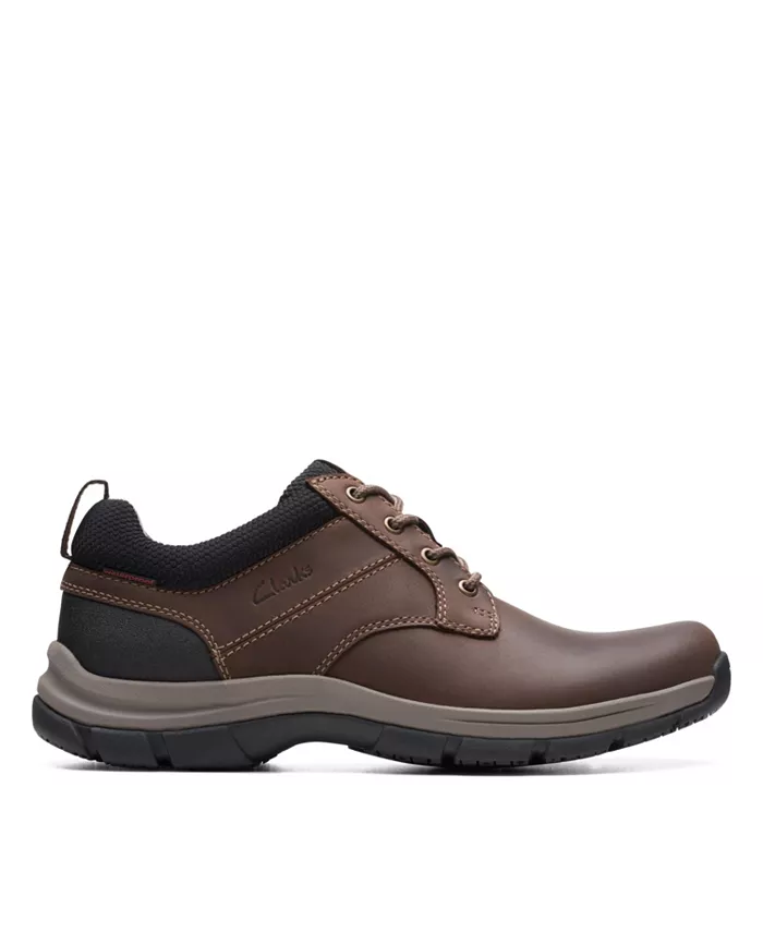Мужские кеды Walpath Leather Low Top на шнурках Clarks, коричневый — фото 2
