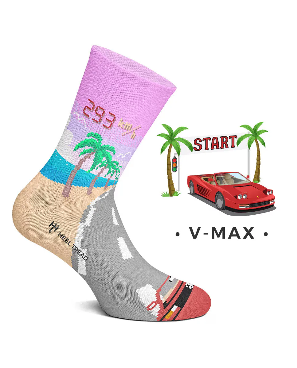 

Мужские короткие носки V-Max, разноцветные Heel Tread, красный