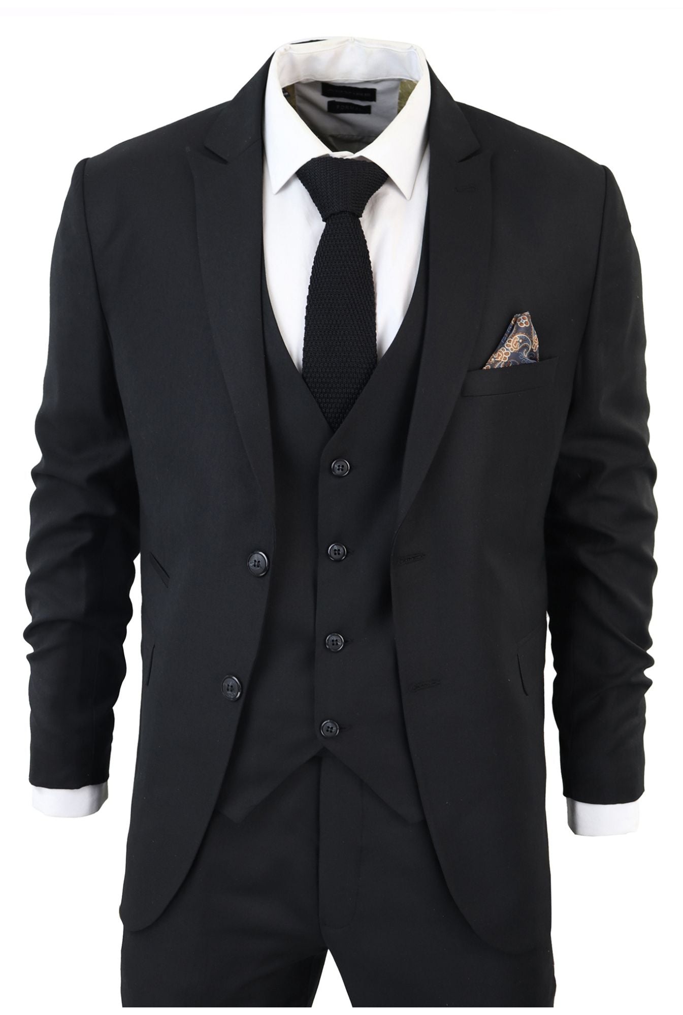 

Классический однотонный костюм-тройка IM1 TruClothing, черный