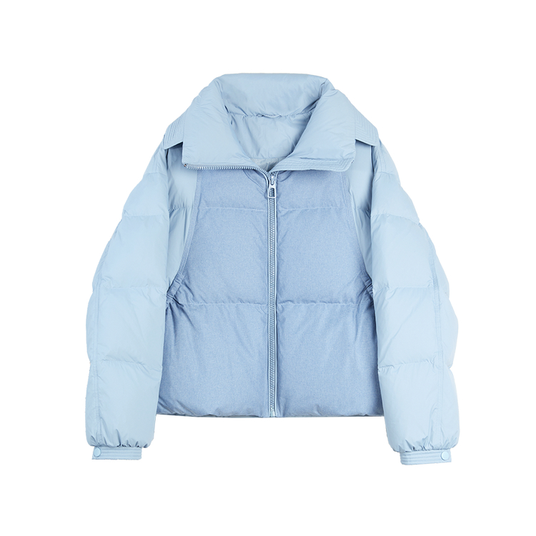 

ELLE Пуховик Women's Blue Lapel Moderate Puffer