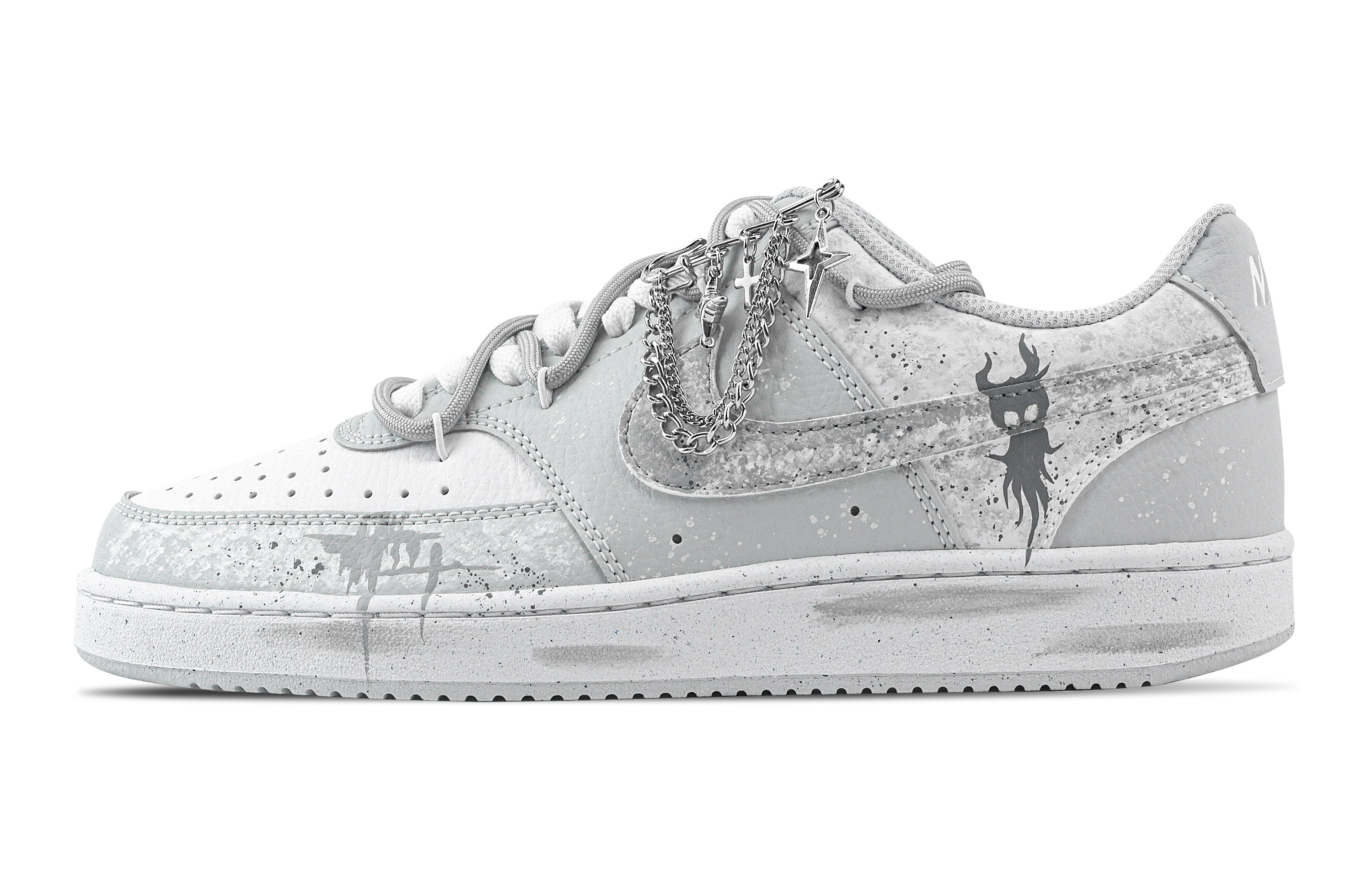 

Кроссовки Court Vision 1 Dull Gray Ghost, износостойкие, низкие, для скейтбординга, светло-серые, мужские Nike, Light Gray