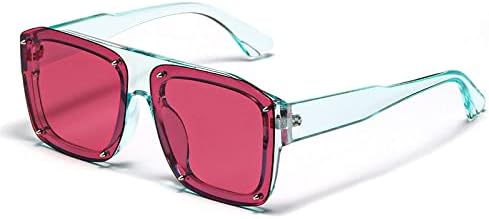 

Модные квадратные солнцезащитные очки 2027 года для мужчин, большие, в стиле панк, черного цвета, солнцезащитные очки для женщин, винтажные, с заклепками MTZJH, Blue-red