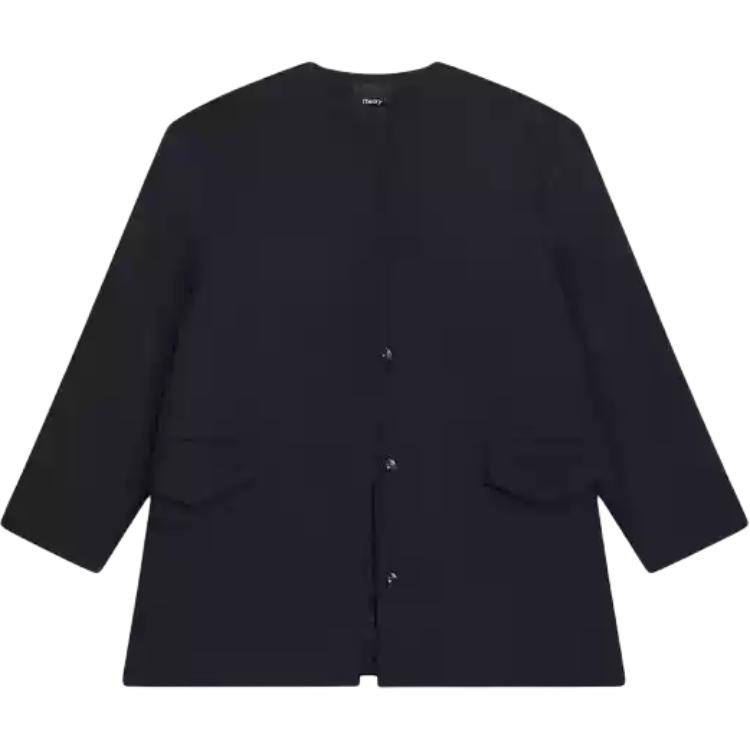 

THEORY Пальто из мельтона с накидкой, Navy Blue