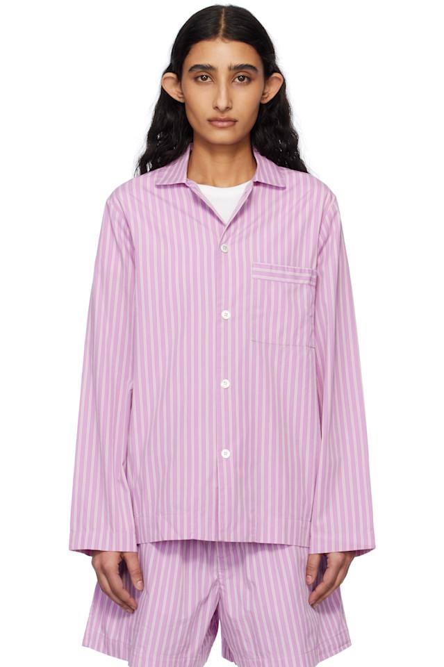 

Поплиновая пижамная рубашка с длинными рукавами Tekla, мультиколор