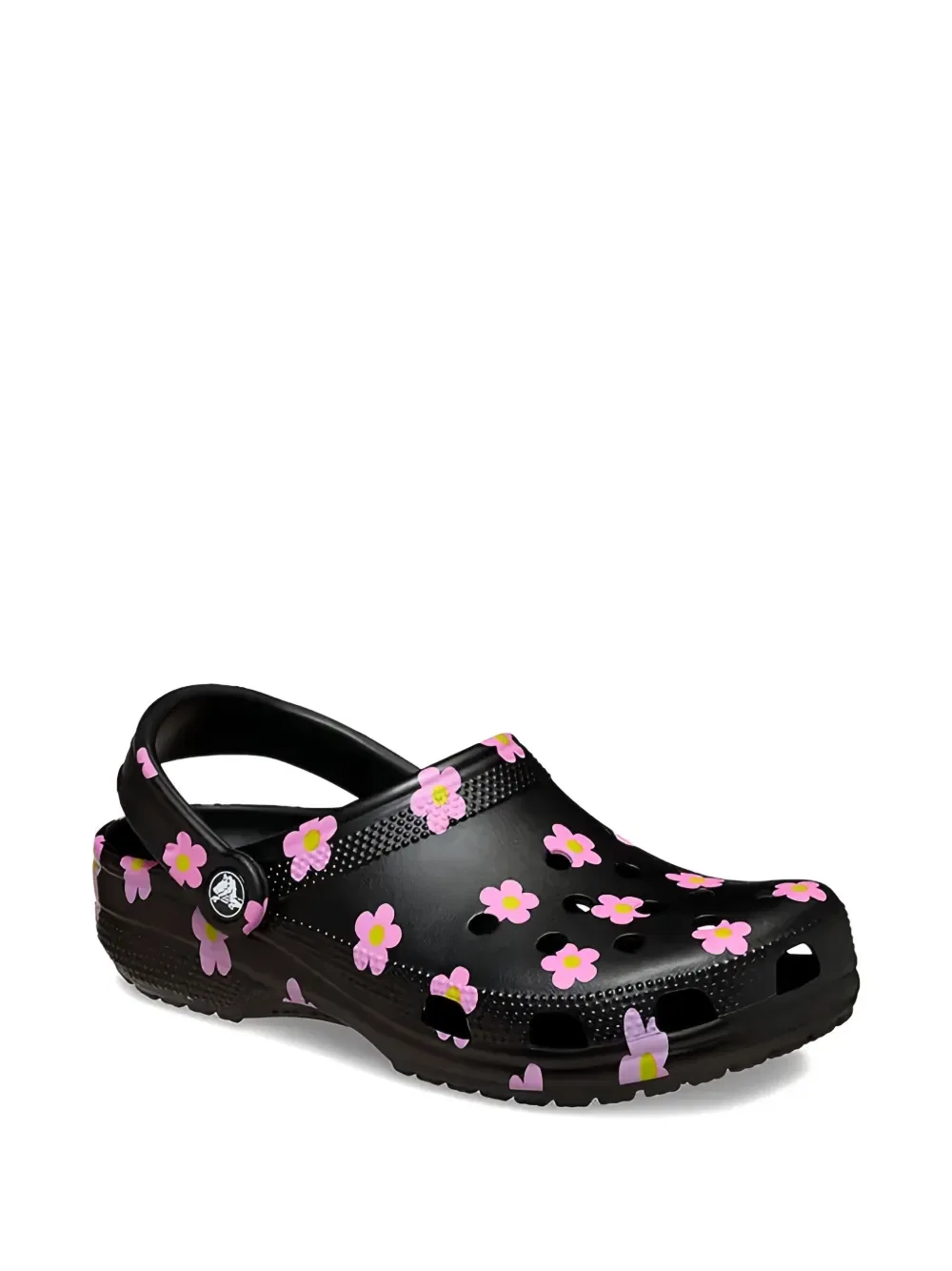Сандалии с цветочным принтом Crocs, черный