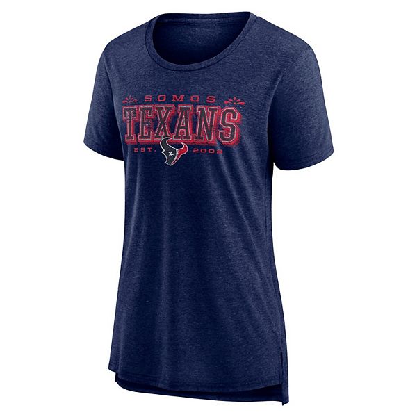 Женская футболка с принтом houston texans vintage, трикотаж, v-образный вырез, цвет navy Nike — фото 3