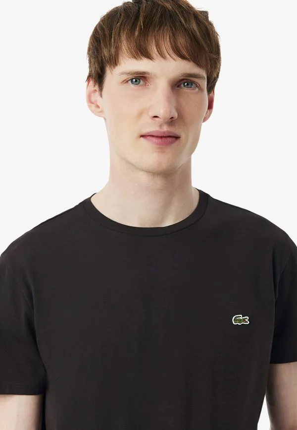 Футболка Lacoste Mottled темно-коричневый La, однотонная, коричневый — фото 4