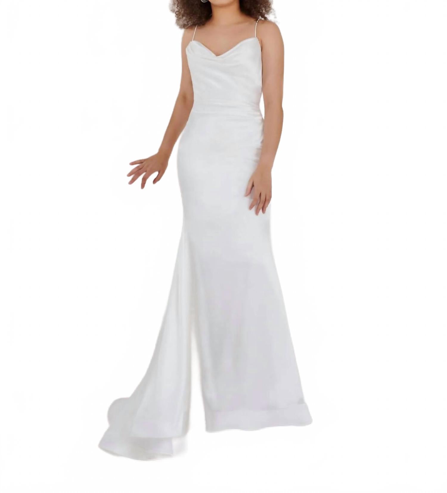 

Christina Wu Платье облегающего силуэта с расклешенной юбкой, цвет слоновой кости