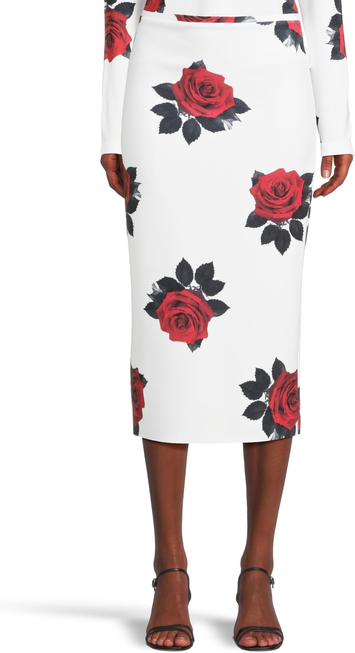 

Юбка Norma Kamali Straight Skirt To Midcalf, цвет Red Rose