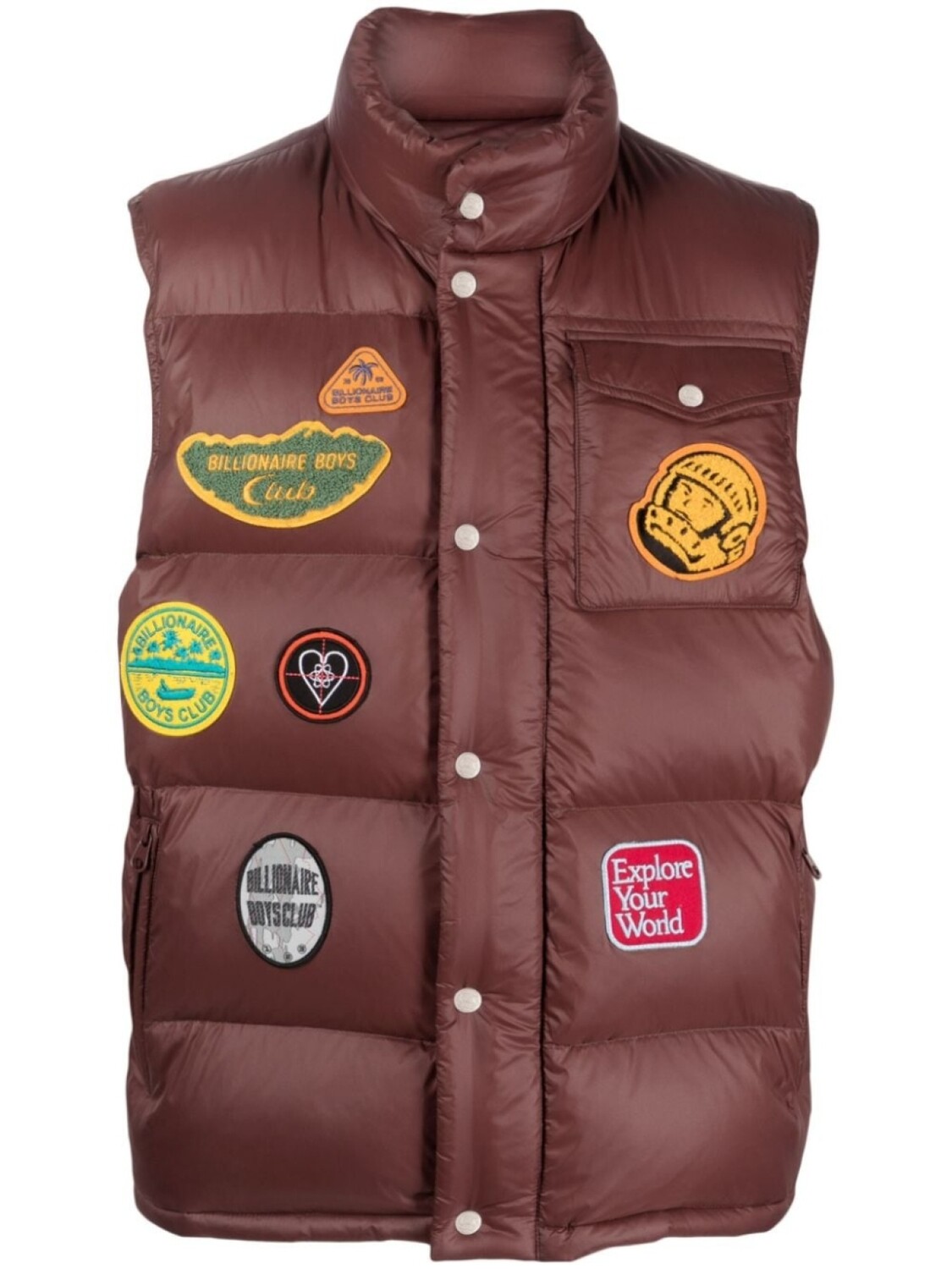 

Billionaire Boys Club дутый жилет с нашивкой-логотипом, коричневый